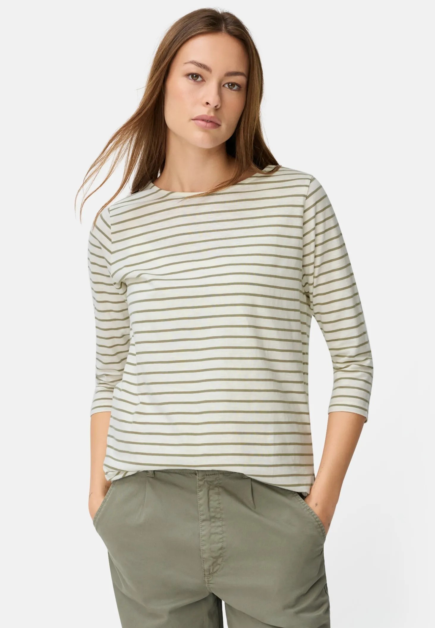 3/4-Arm T-Shirt mit Seitenschlitzen