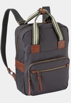 BARI Rucksack mit Kunstlederbesatz