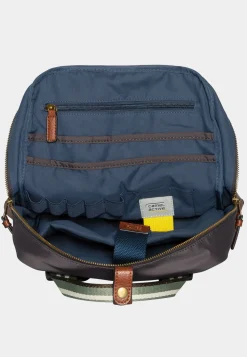 BARI Rucksack mit Kunstlederbesatz
