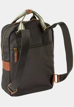 BARI Rucksack mit Kunstlederbesatz