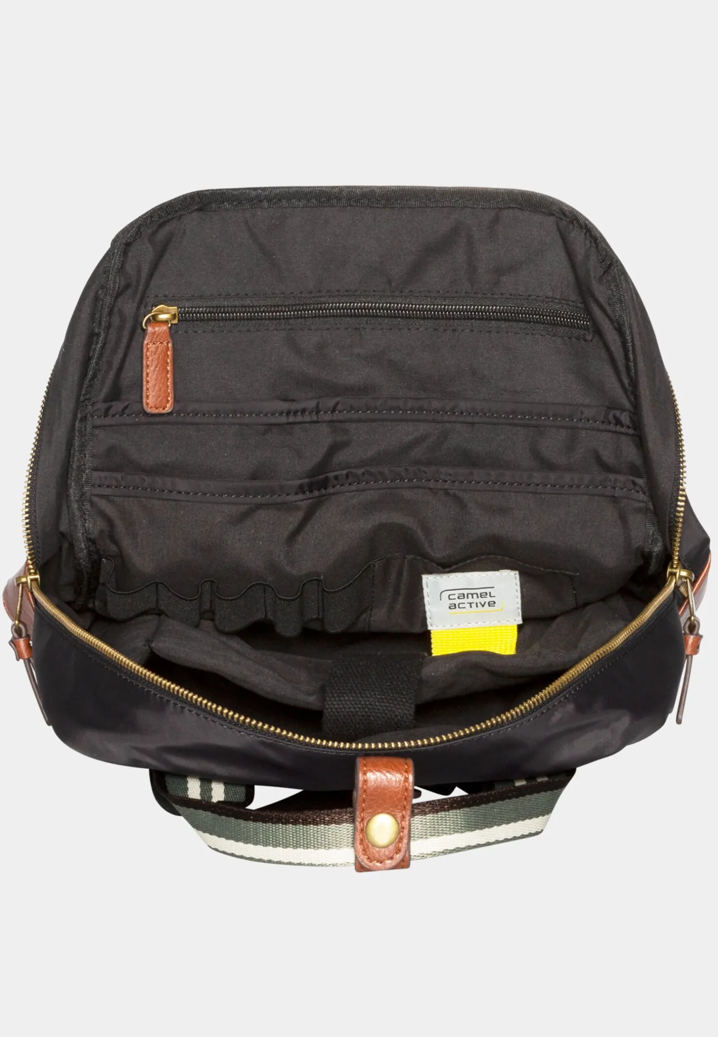 BARI Rucksack mit Kunstlederbesatz