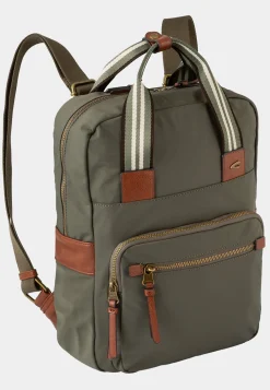 BARI Rucksack mit Kunstlederbesatz