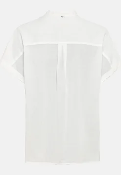 Baumwollbluse mit Stehkragen