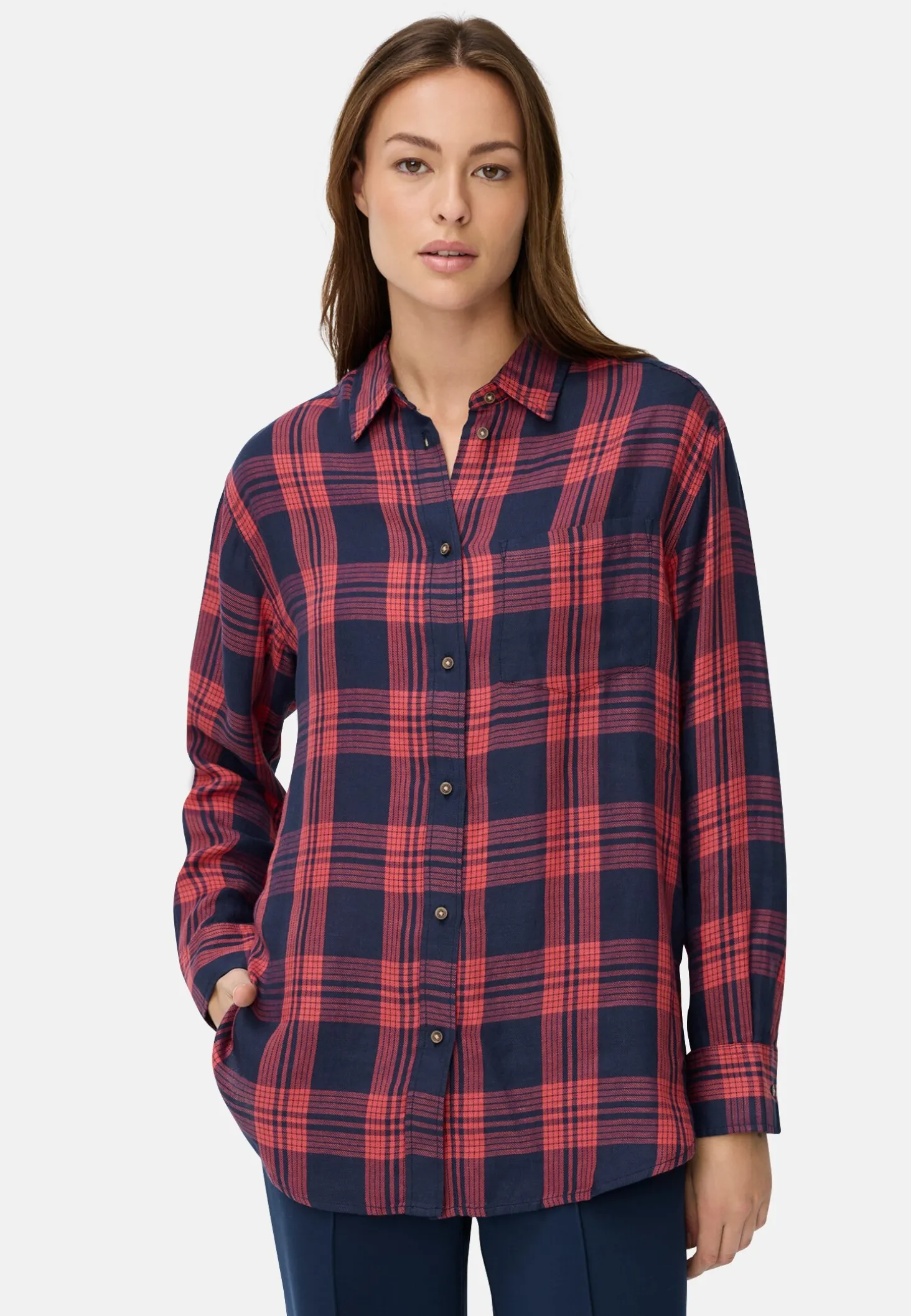 Bluse aus Lyocell- Leinenmix
