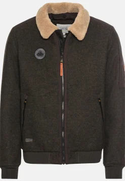 Bomberjacke mit abnehmbarem Teddykragen