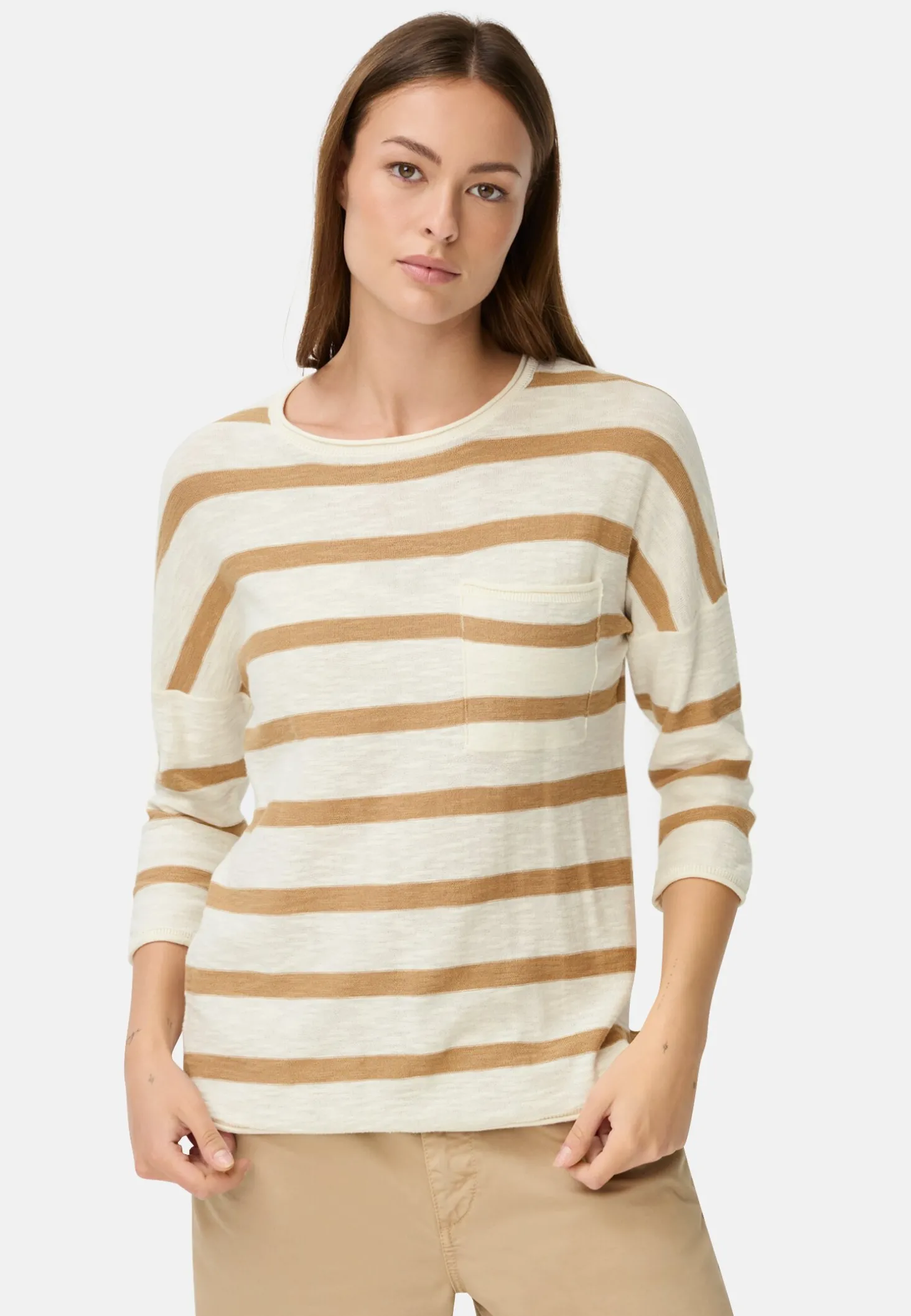 Boxy Strickpullover mit 3/4-Ärmeln