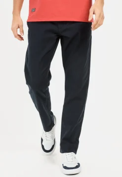 Chinohose mit Kordelzug aus einem Leinenmix