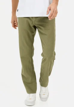 Chinohose mit Kordelzug aus einem Leinenmix