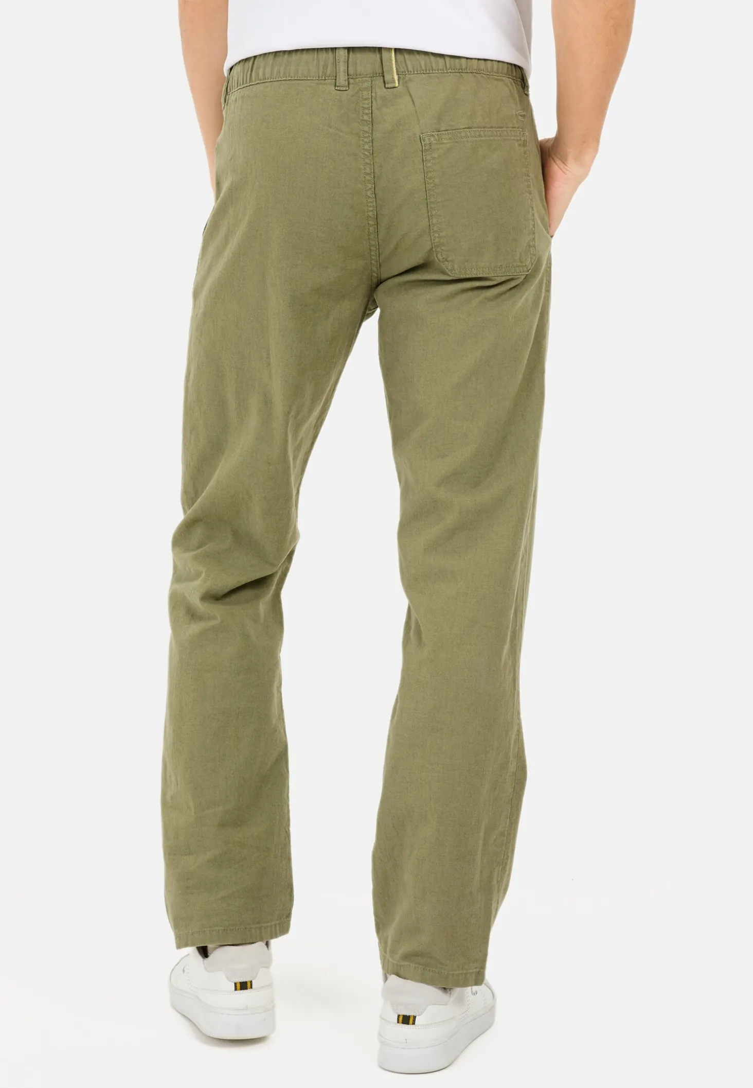 Chinohose mit Kordelzug aus einem Leinenmix