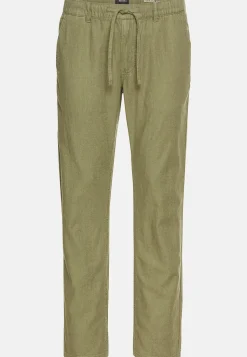 Chinohose mit Kordelzug aus einem Leinenmix