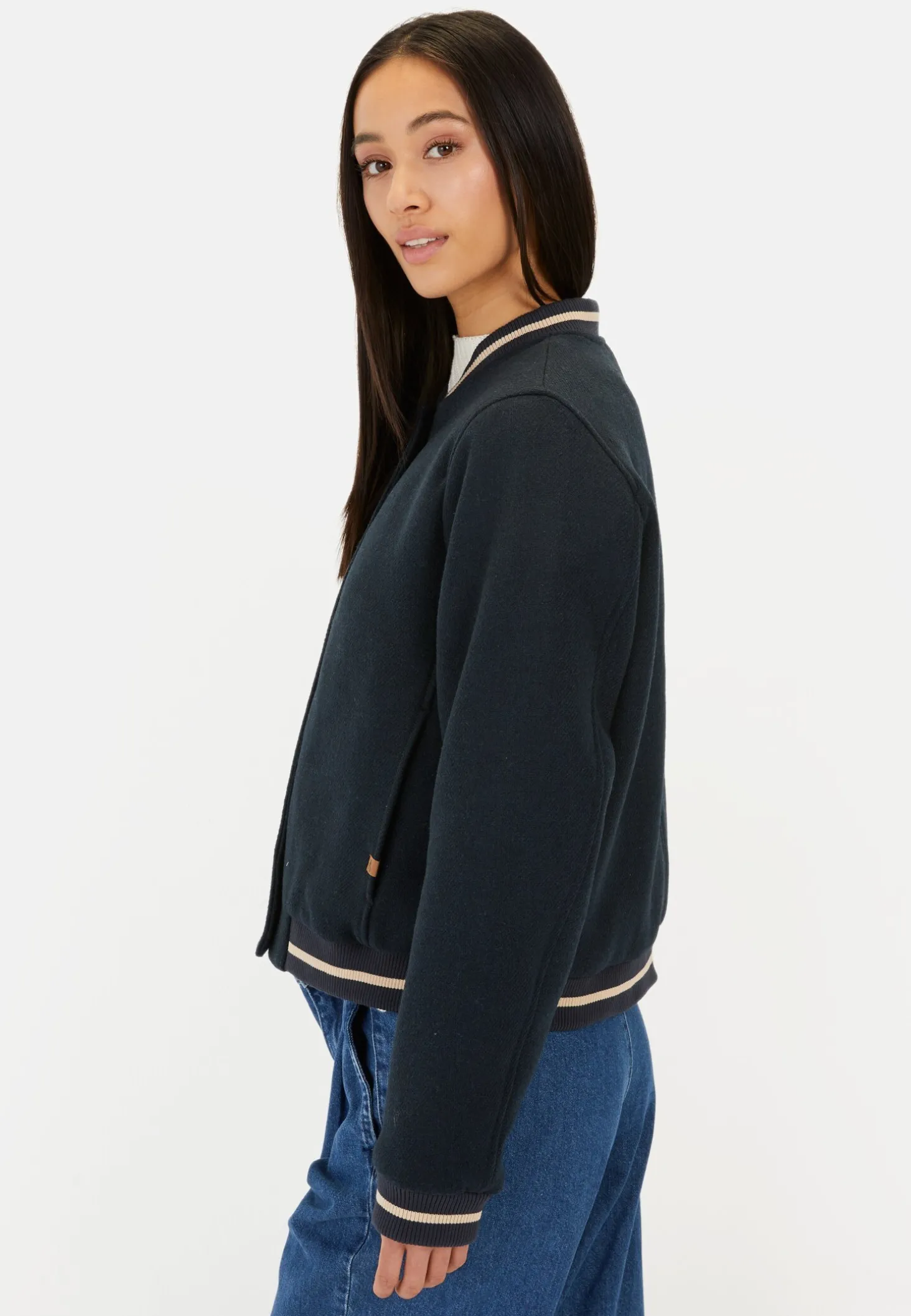Collegejacke aus einem Wollmix