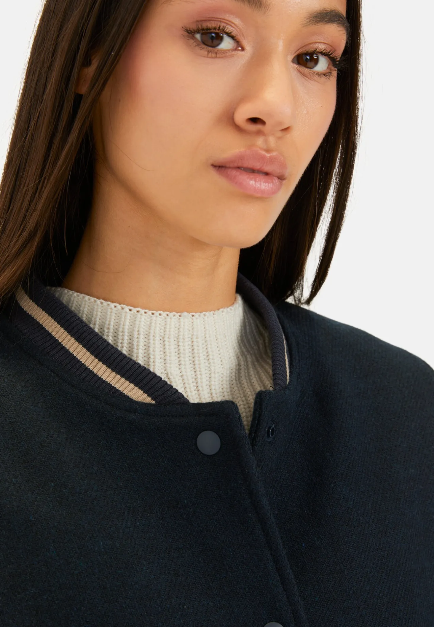 Collegejacke aus einem Wollmix