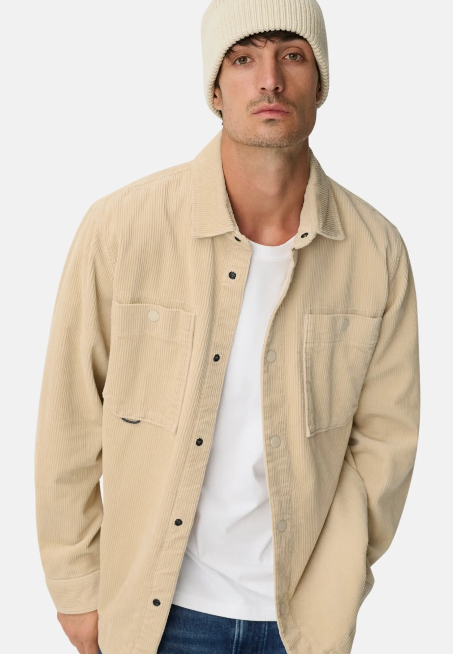 Cord Overshirt mit Druckknöpfen