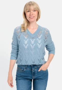Feinstrickpullover mit V-Ausschnitt
