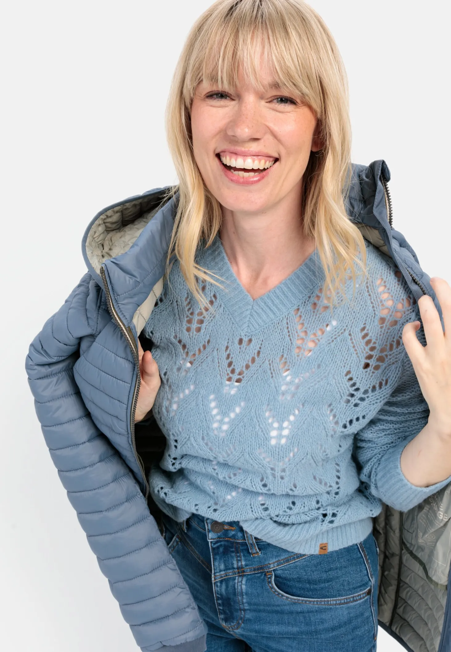 Feinstrickpullover mit V-Ausschnitt
