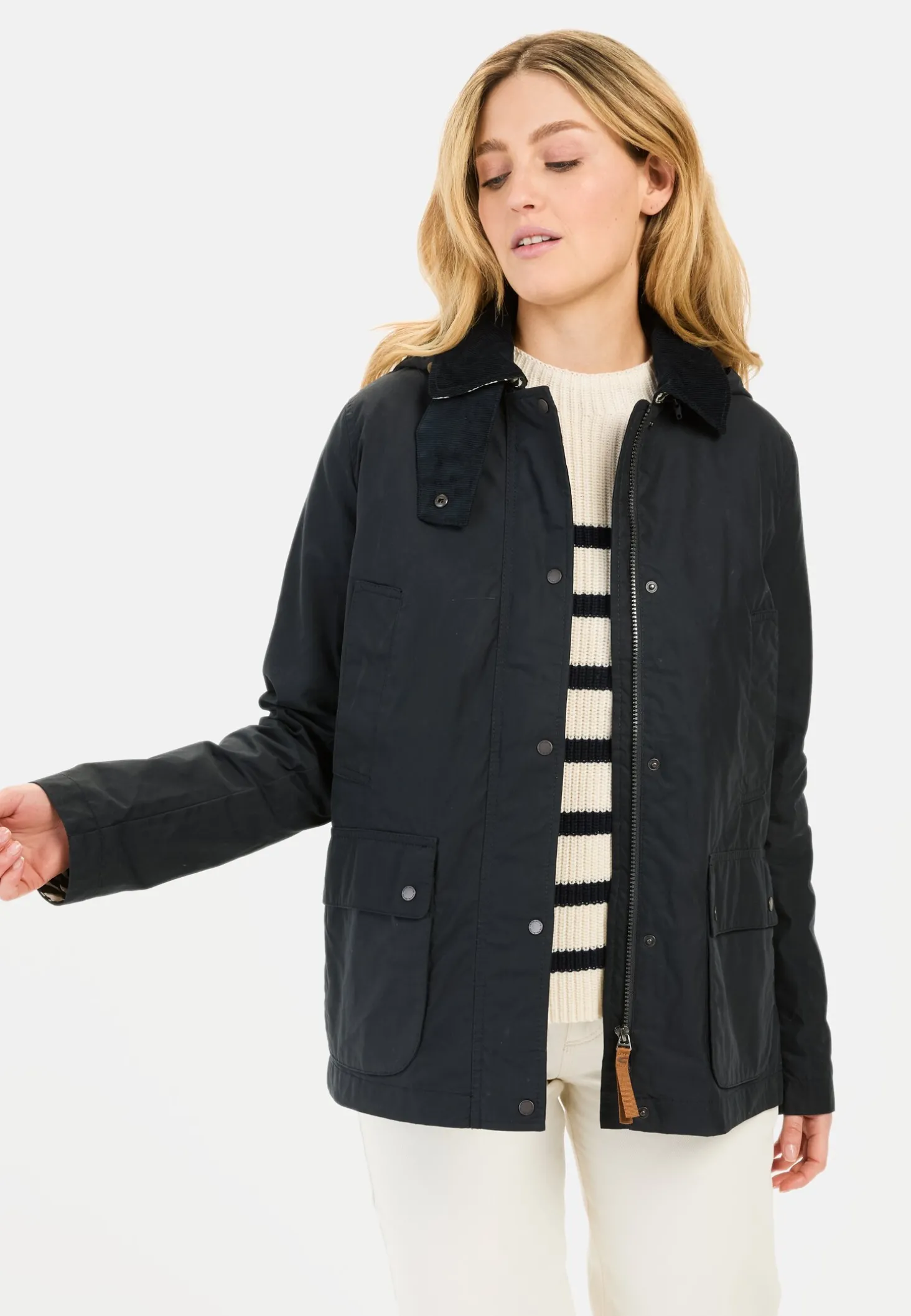 Fieldjacket mit Cordkragen
