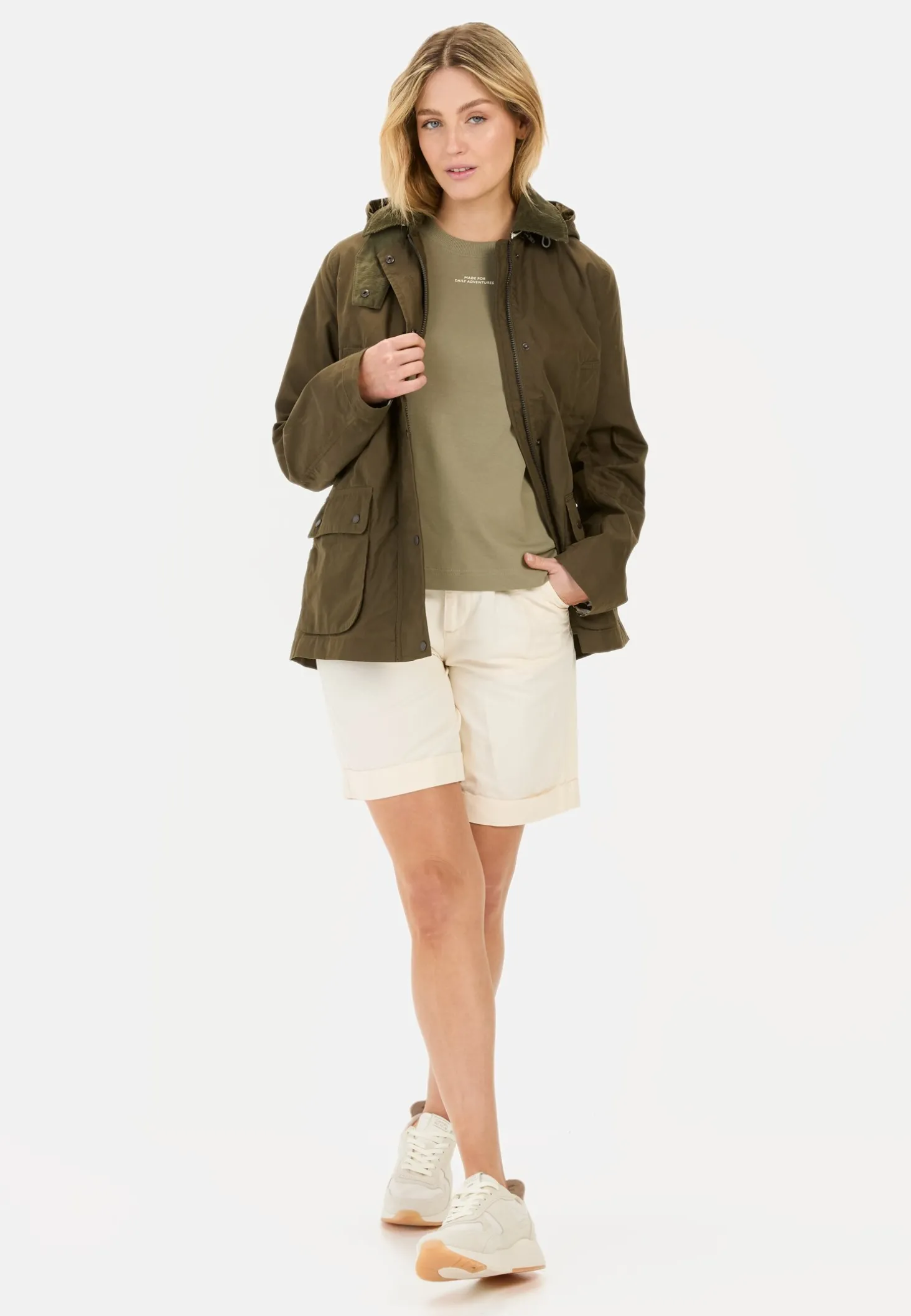 Fieldjacket mit Cordkragen