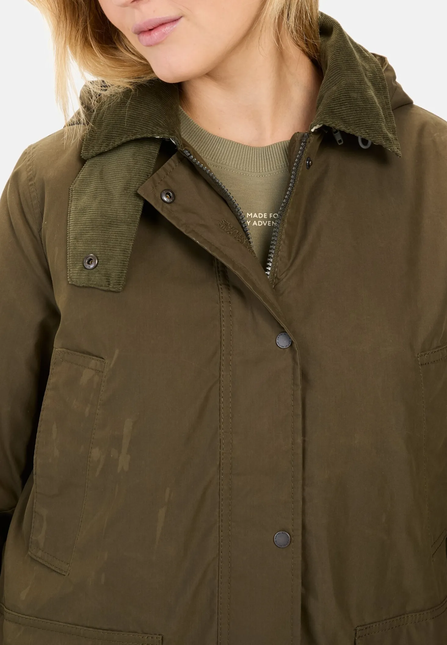 Fieldjacket mit Cordkragen