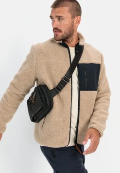 Fleece Overshirt mit Stehkragen