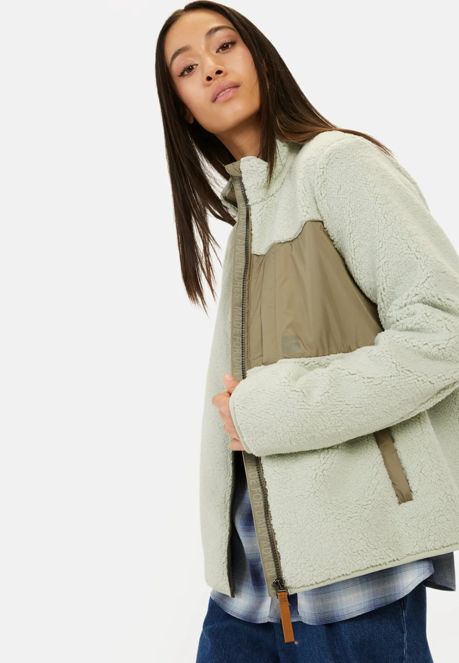 Fleecejacke mit Stehkragen