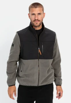 Fleecejacke mit Stehkragen aus recyceltem Material