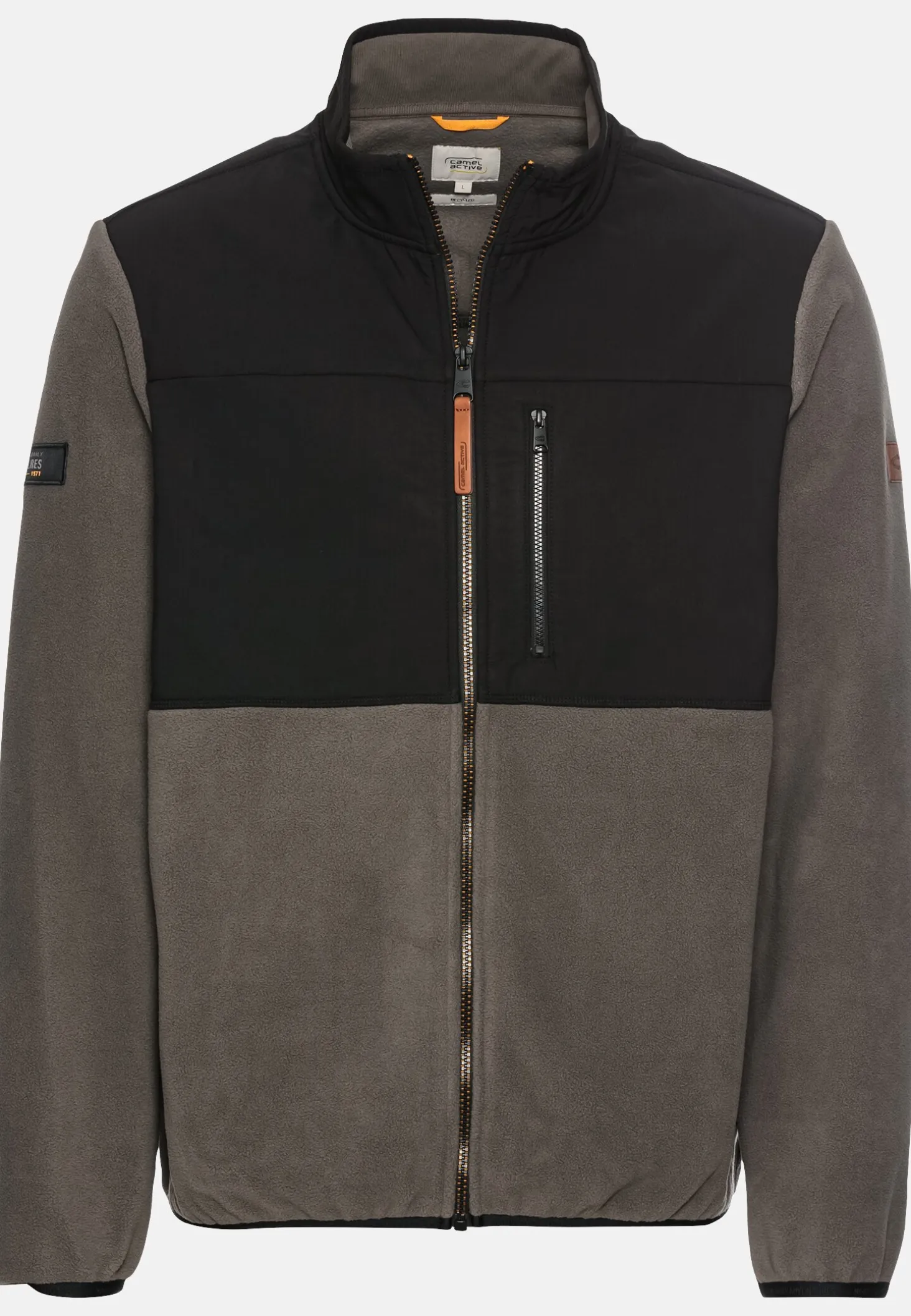 Fleecejacke mit Stehkragen aus recyceltem Material