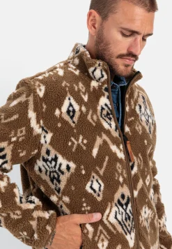 Fleecejacke mit Stehkragen