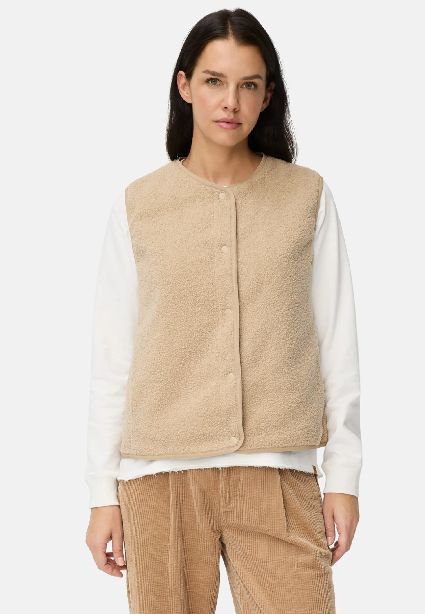 Fleece-Weste mit Knopfverschluss