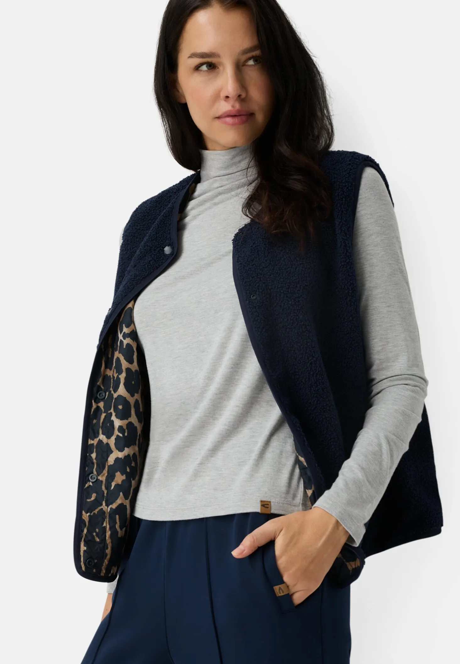 Fleece-Weste mit Knopfverschluss