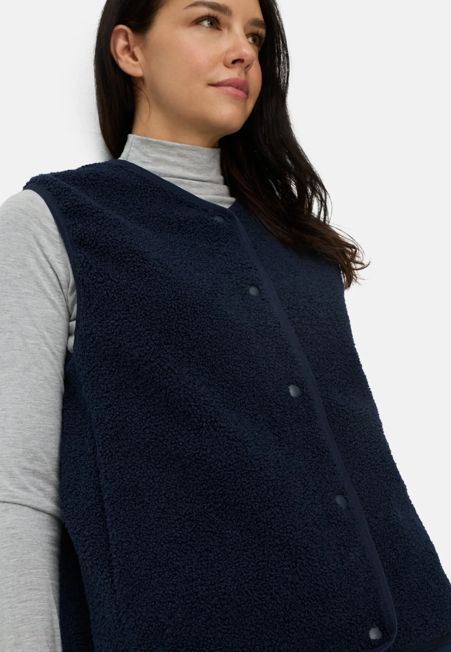 Fleece-Weste mit Knopfverschluss