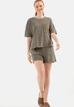 Frottee Shorts mit Kordelzug