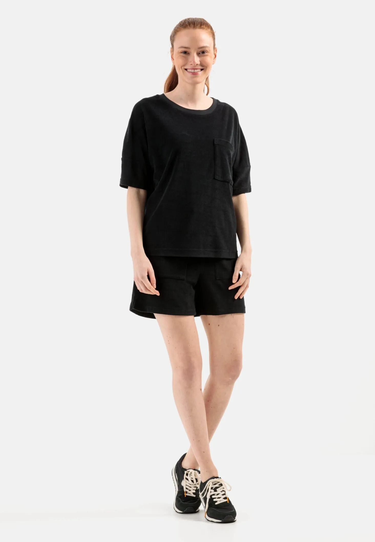 Frottee Shorts mit Kordelzug