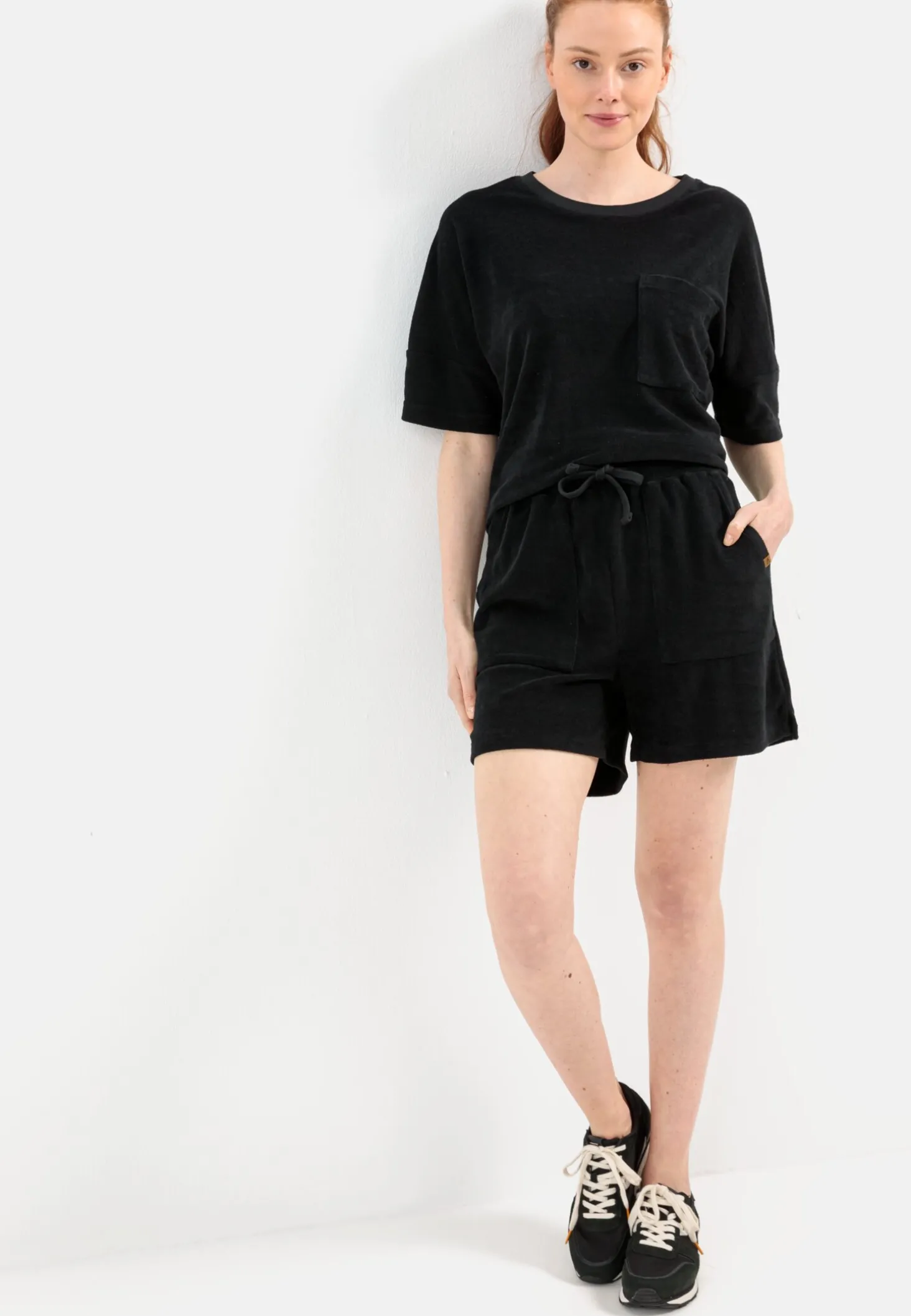 Frottee Shorts mit Kordelzug