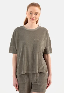 Frottee-Shirt mit Rundhals