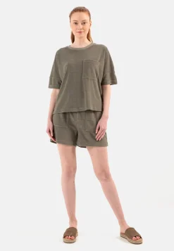 Frottee-Shirt mit Rundhals