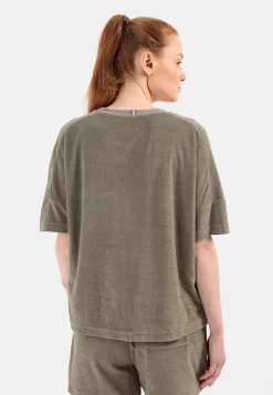 Frottee-Shirt mit Rundhals