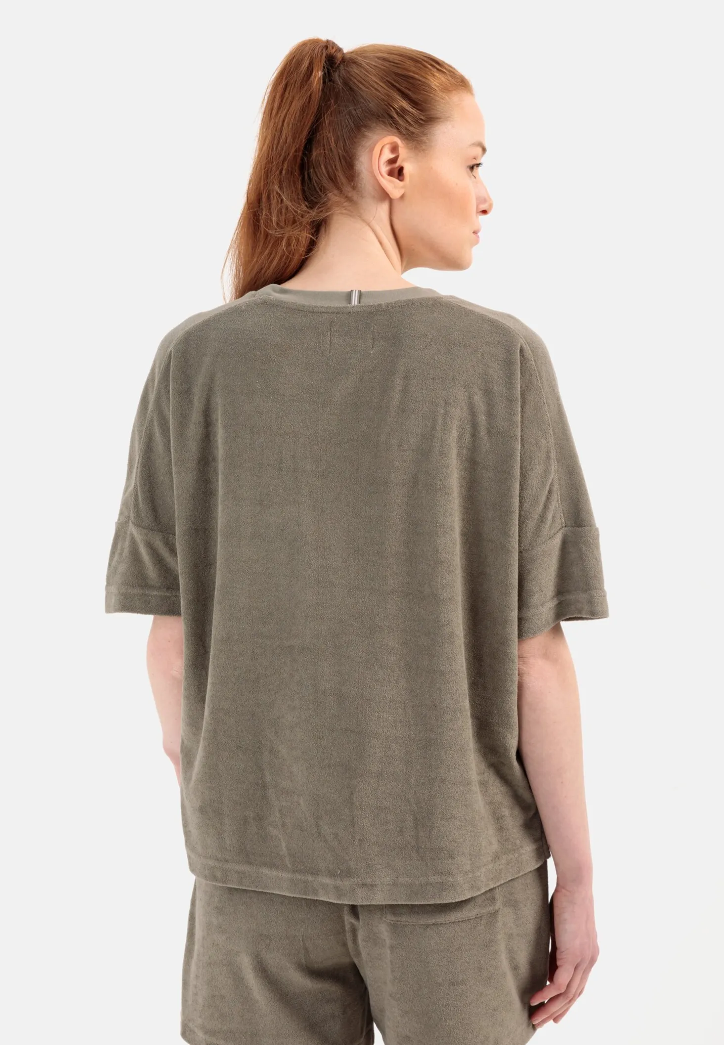 Frottee-Shirt mit Rundhals