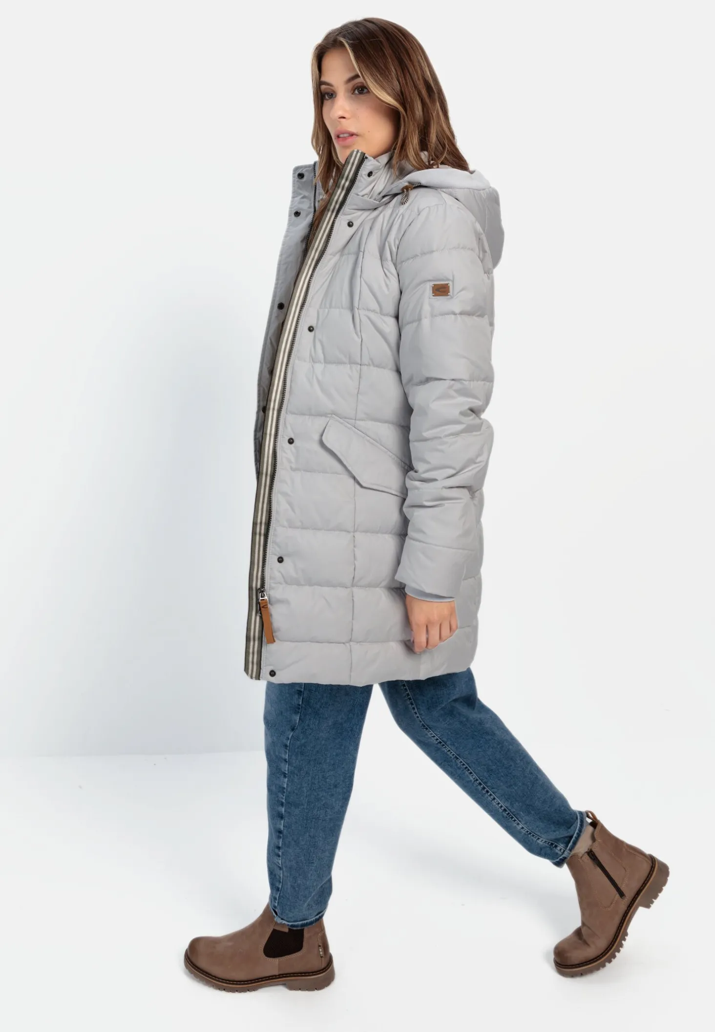 Gesteppte Jacke mit abnehmbarer Kapuze