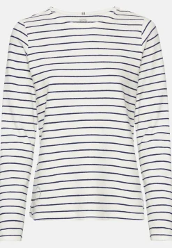 Gestreiftes Langarmshirt aus reiner Baumwolle