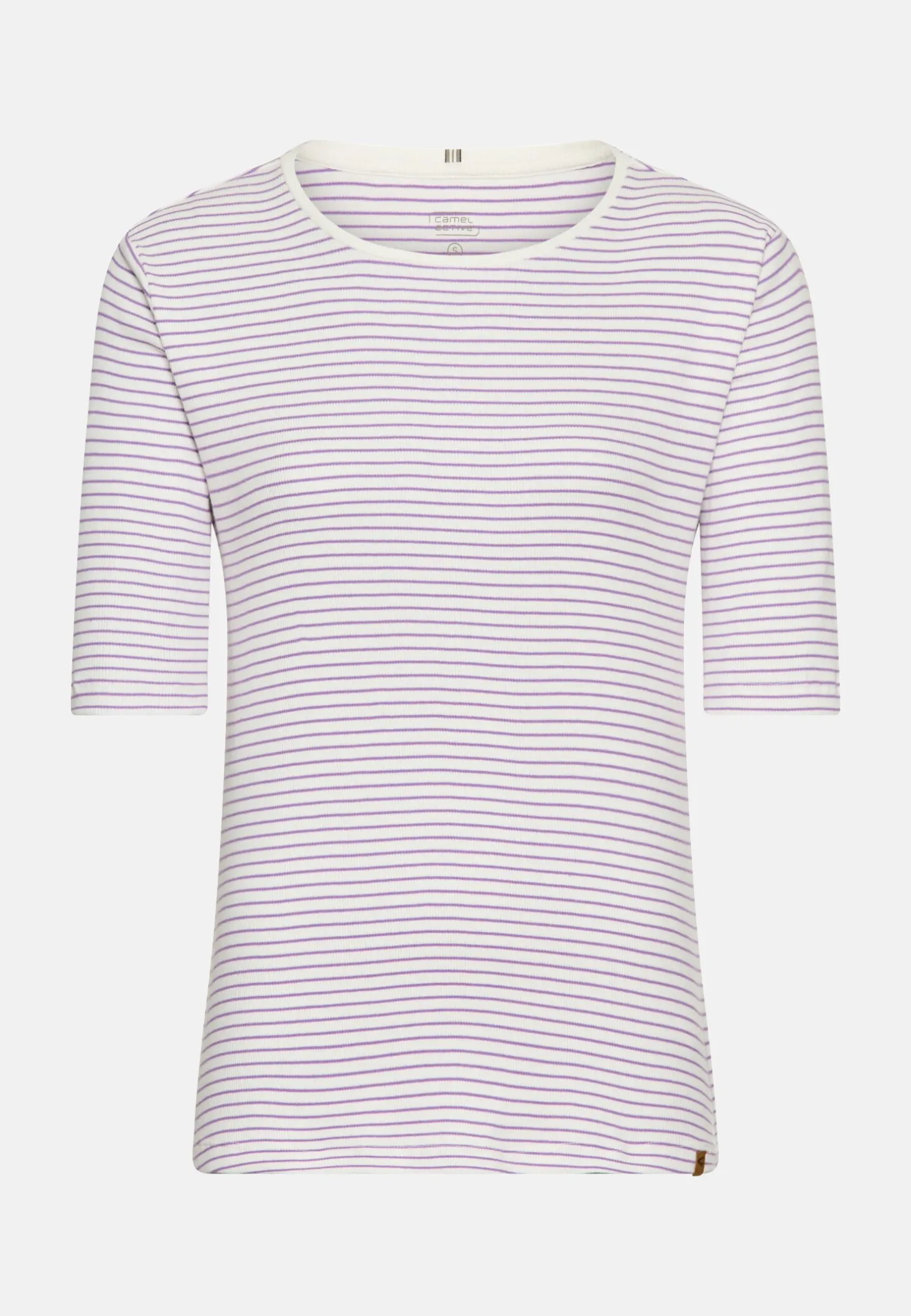 Gestreiftes Rundhals T-Shirt aus reiner Baumwolle