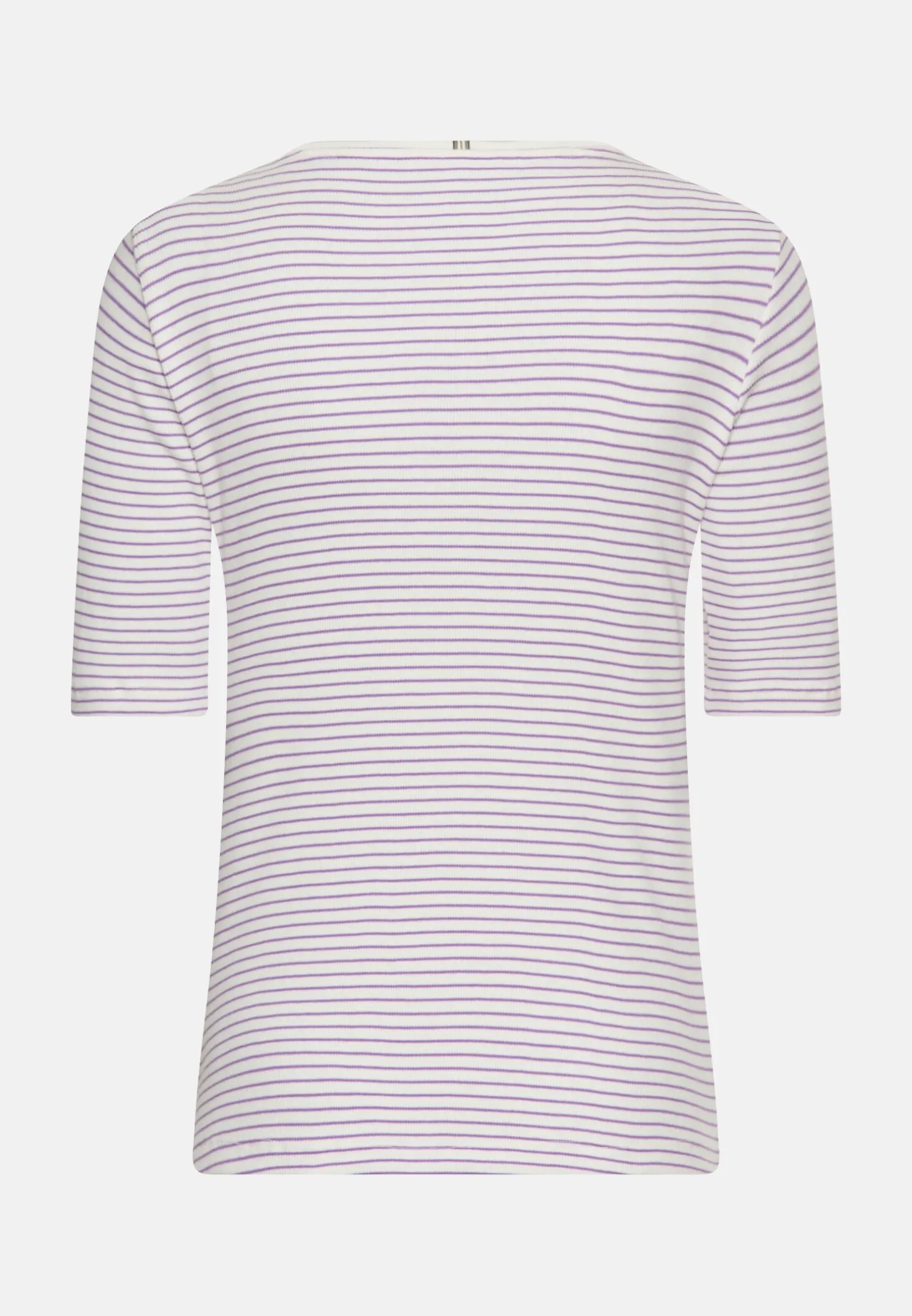 Gestreiftes Rundhals T-Shirt aus reiner Baumwolle