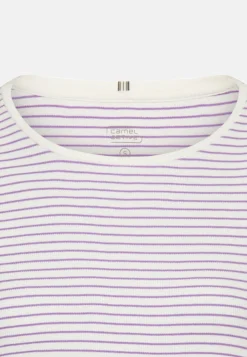 Gestreiftes Rundhals T-Shirt aus reiner Baumwolle