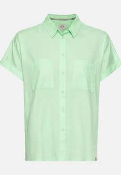 Halbarm Bluse aus einem Baumwoll-Twill