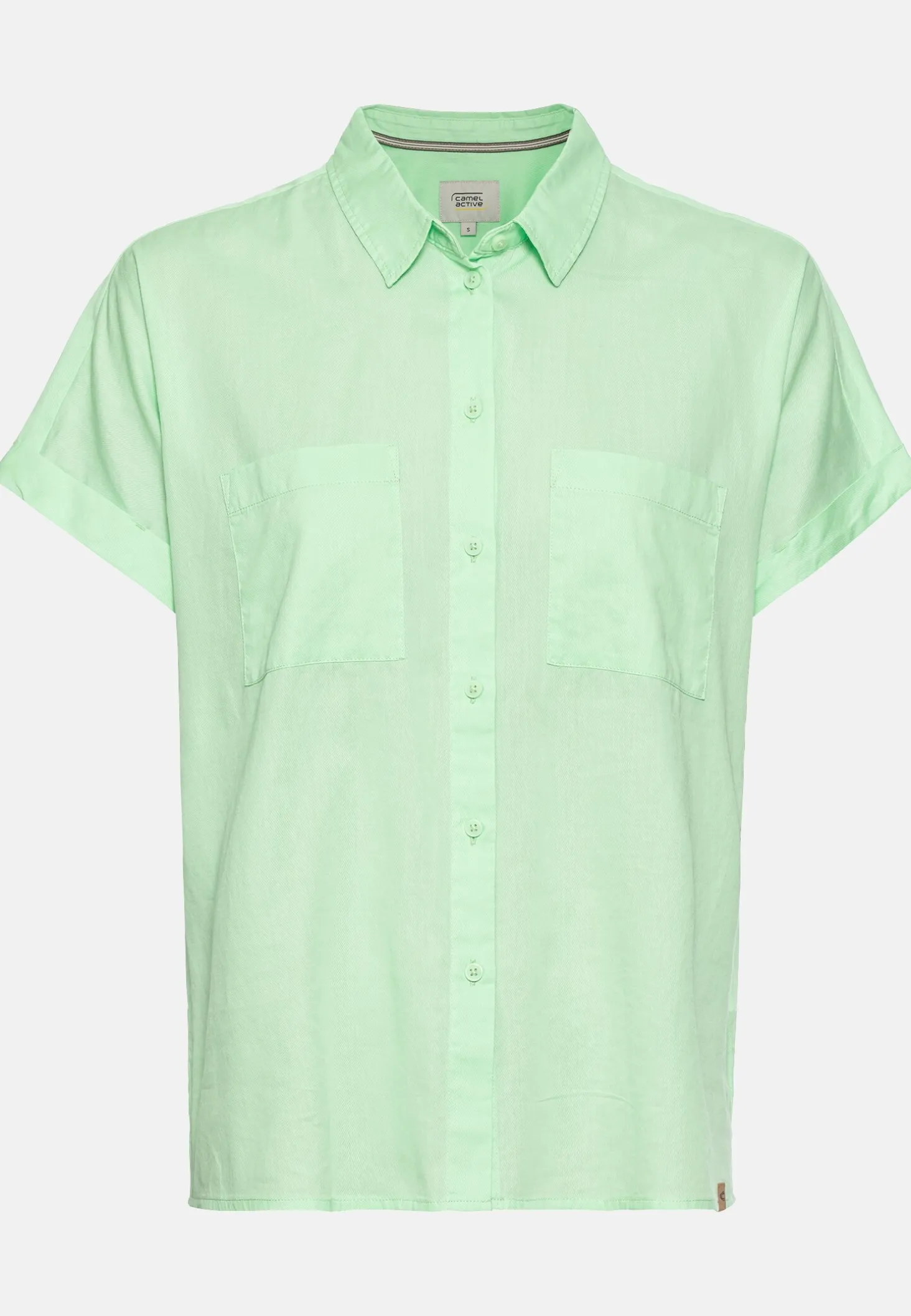 Halbarm Bluse aus einem Baumwoll-Twill