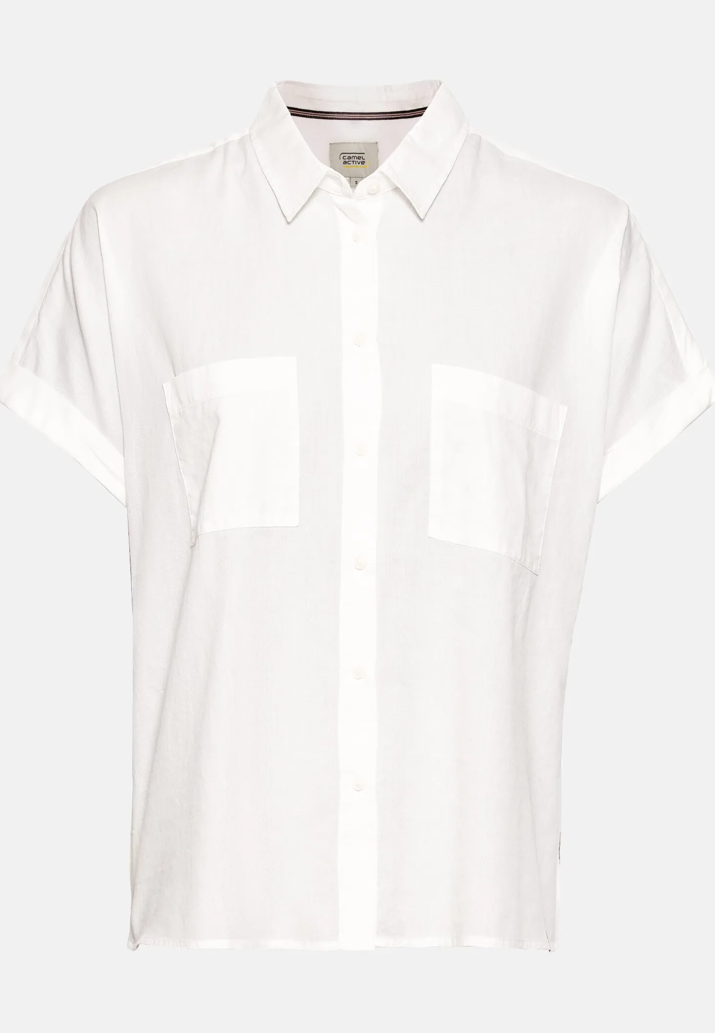 Halbarm Bluse aus einem Baumwoll-Twill
