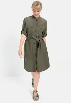 Halbarm Kleid mit Stehkragen
