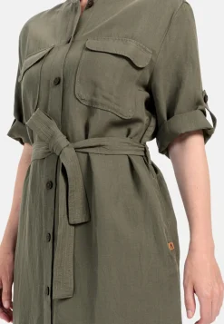 Halbarm Kleid mit Stehkragen