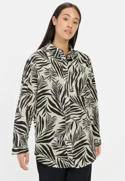 Hemdbluse mit Blumenprint aus Baumwolle