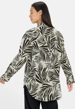 Hemdbluse mit Blumenprint aus Baumwolle