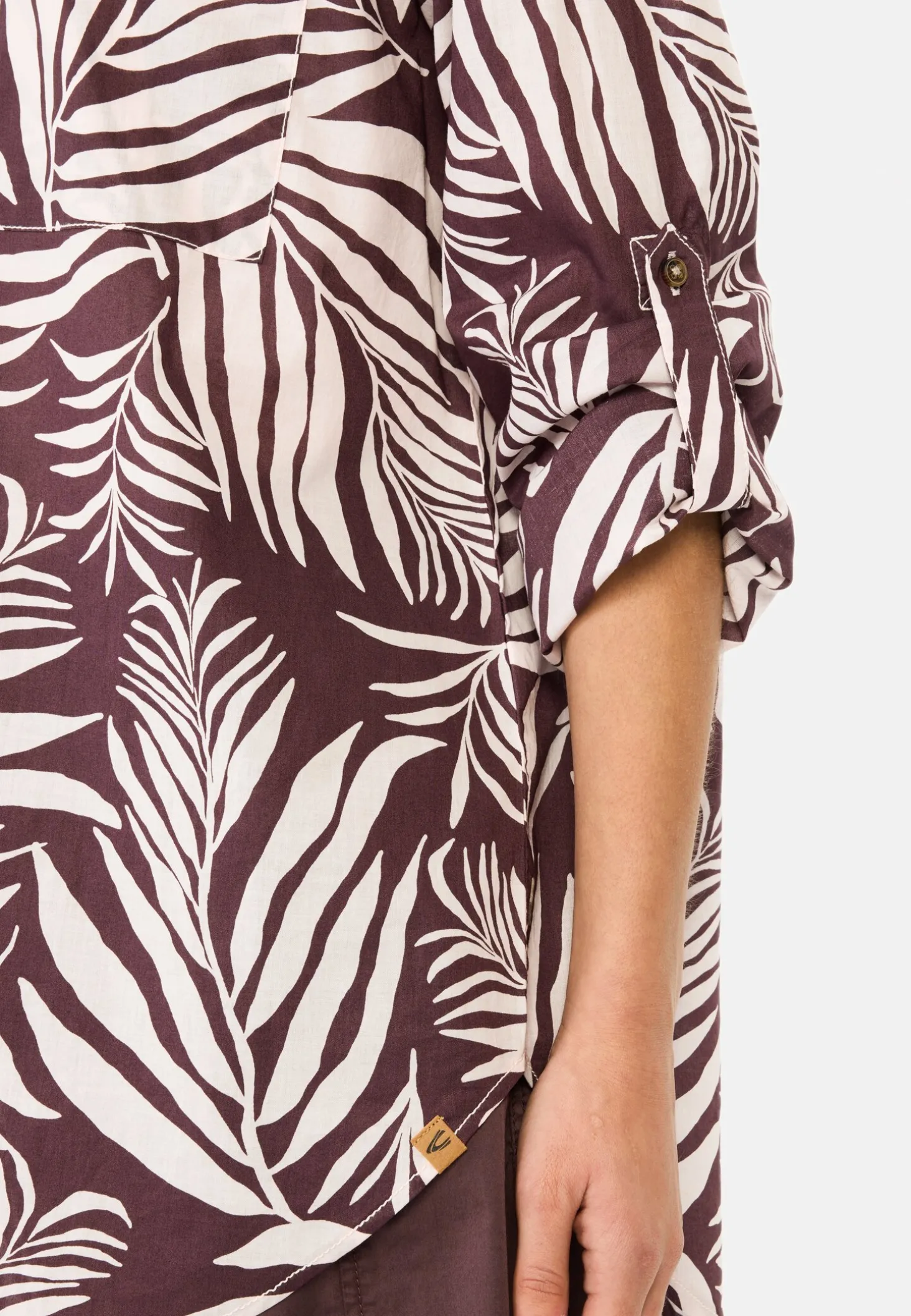 Hemdbluse mit Blumenprint aus Baumwolle